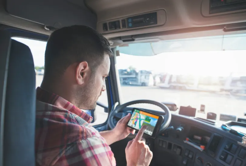 GPS-Tracking-used-by-dump-truck-driver