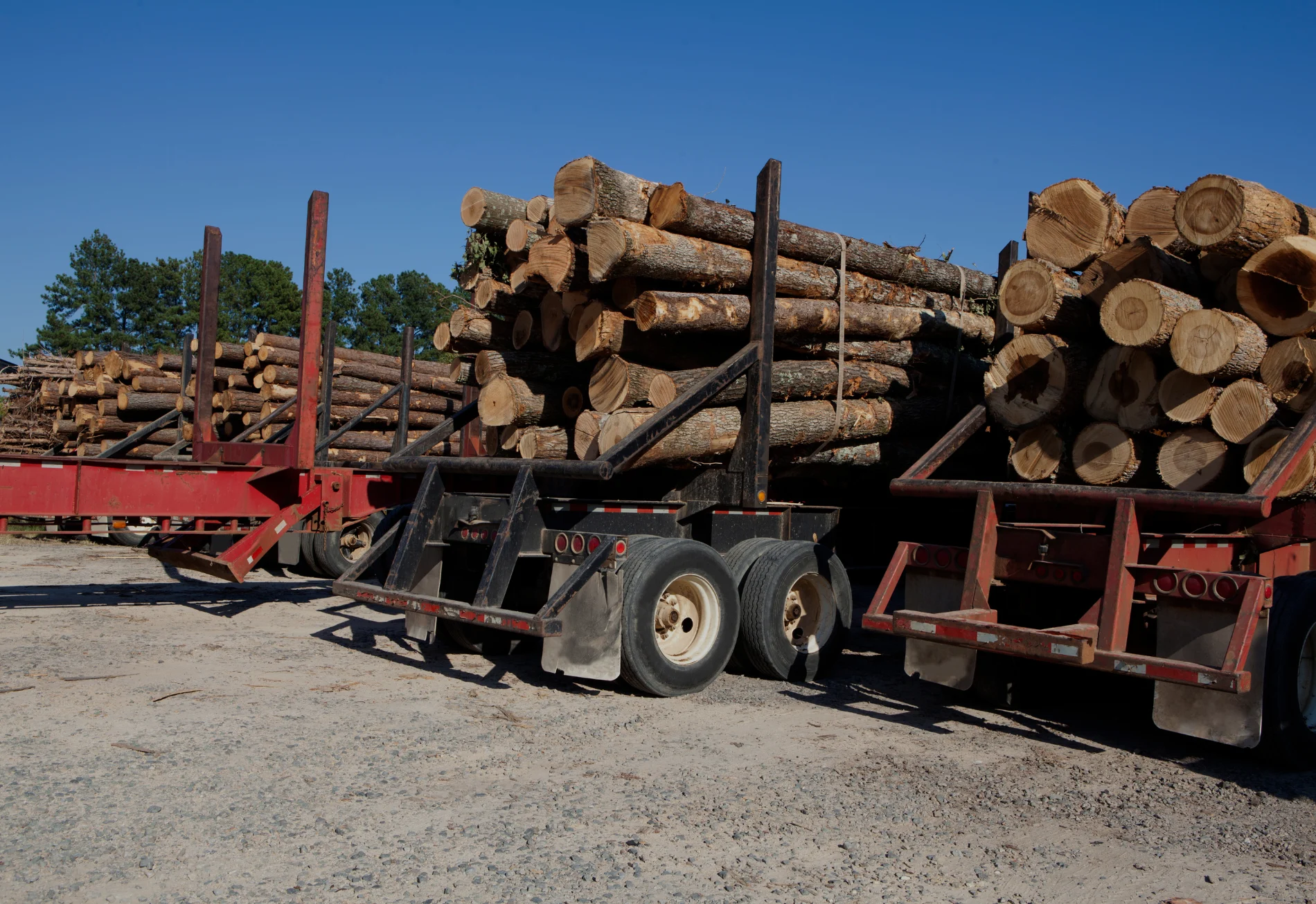 Hauling timber logs