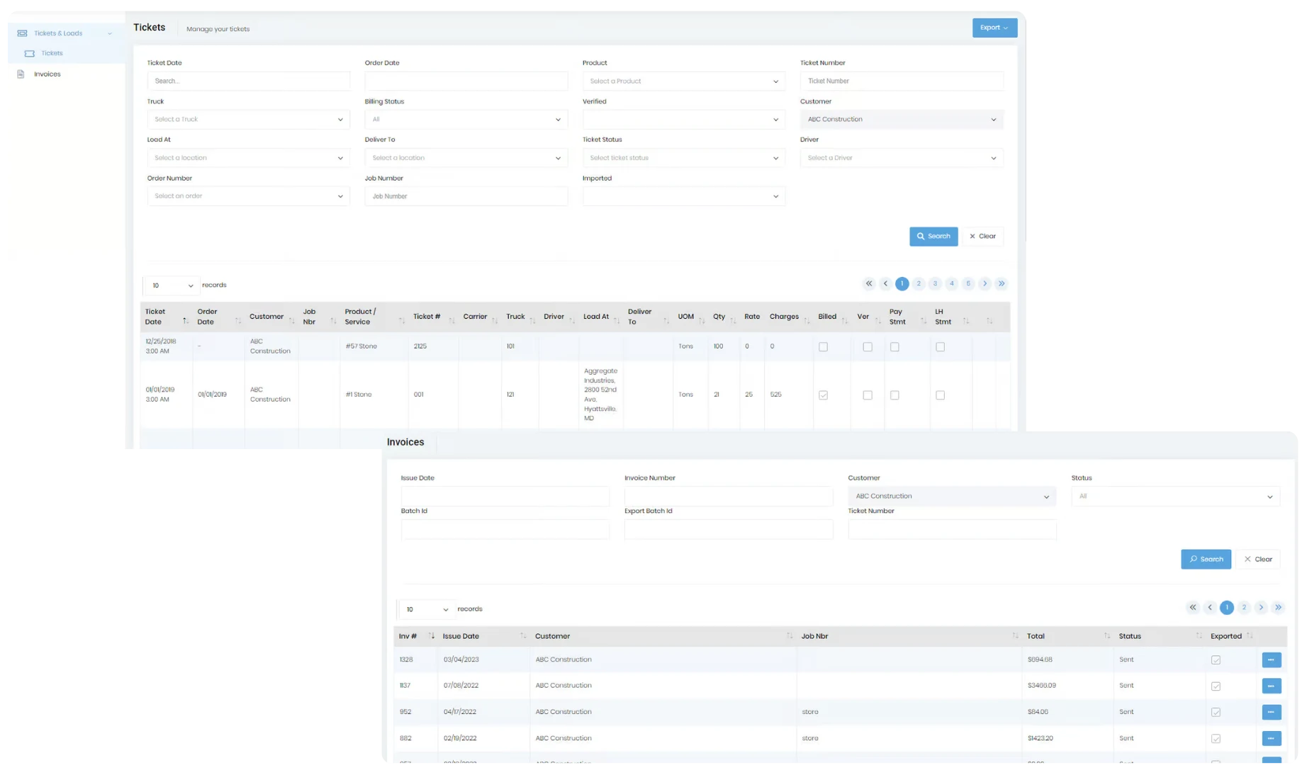 customer portal tickets and invoice access