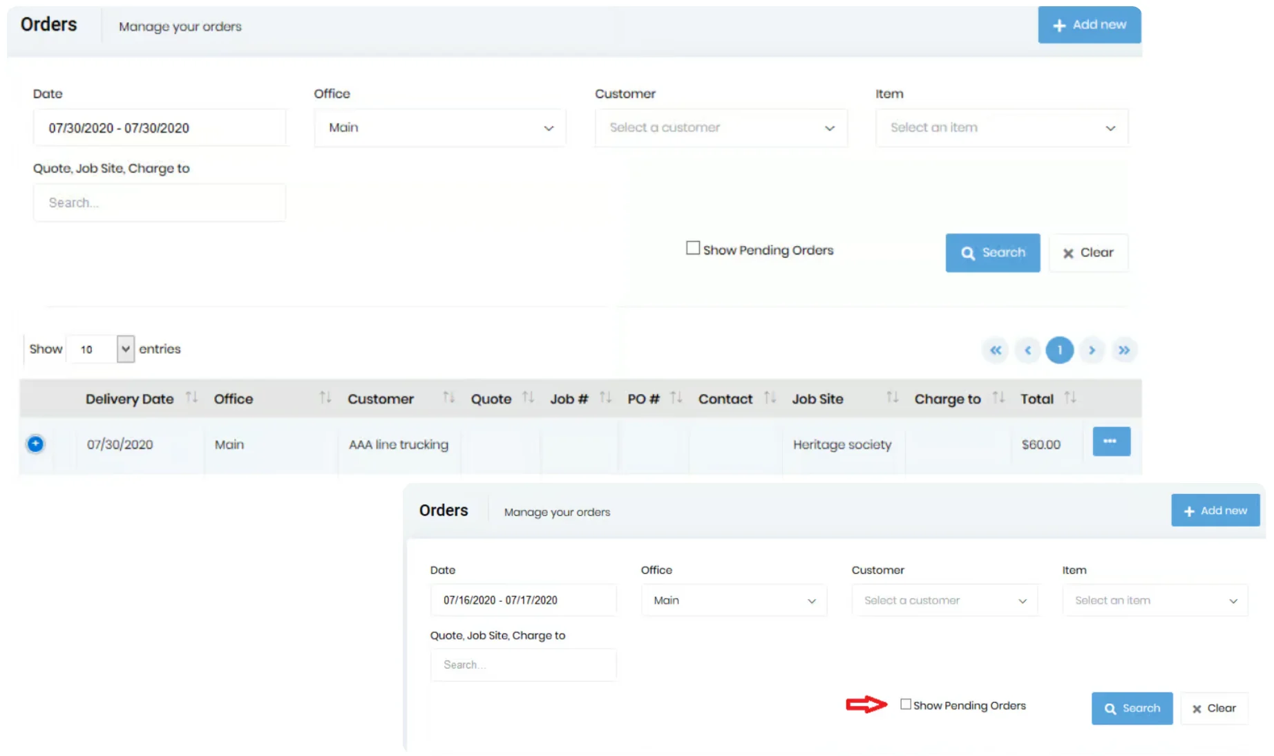 driver app managing orders