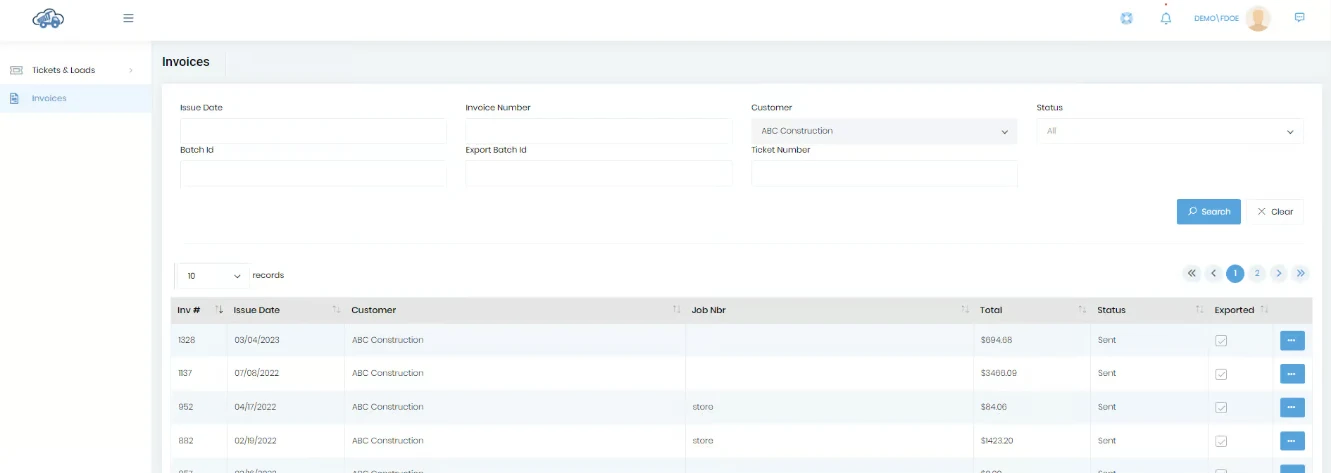 invoice customer access