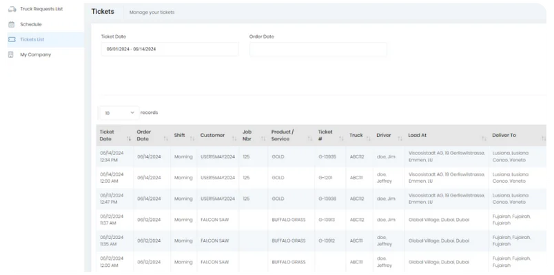 lease hauler ticket processing