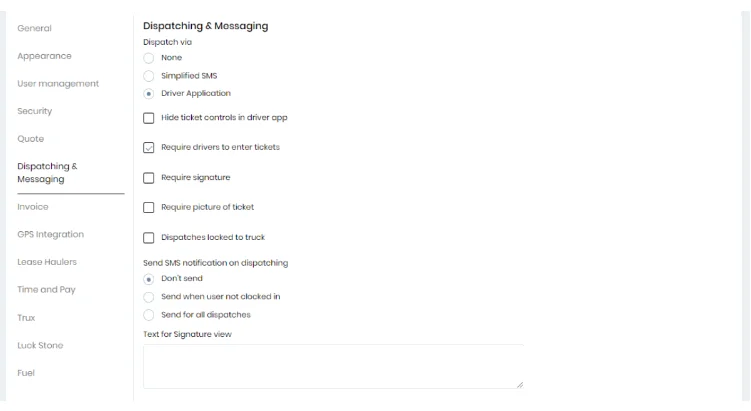 Dispatch-via-driver-application