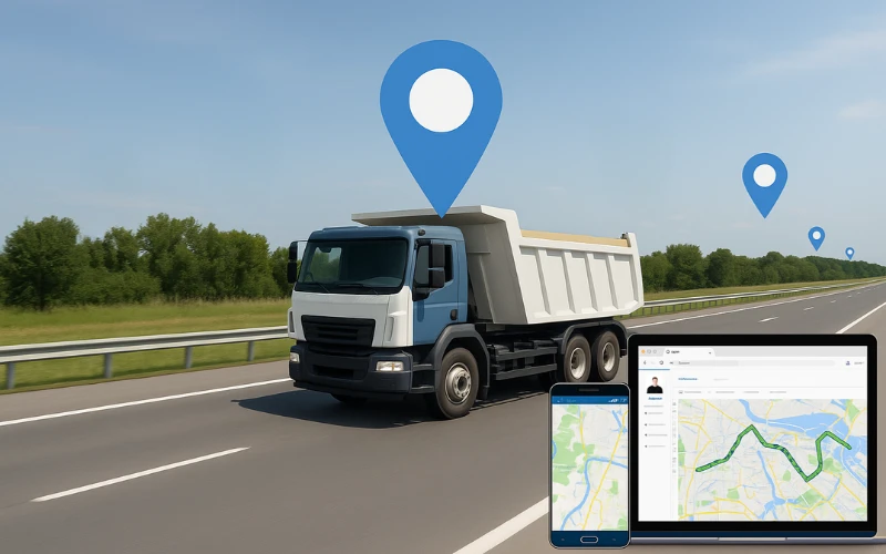 GPS tracking for dump truck hauling operations