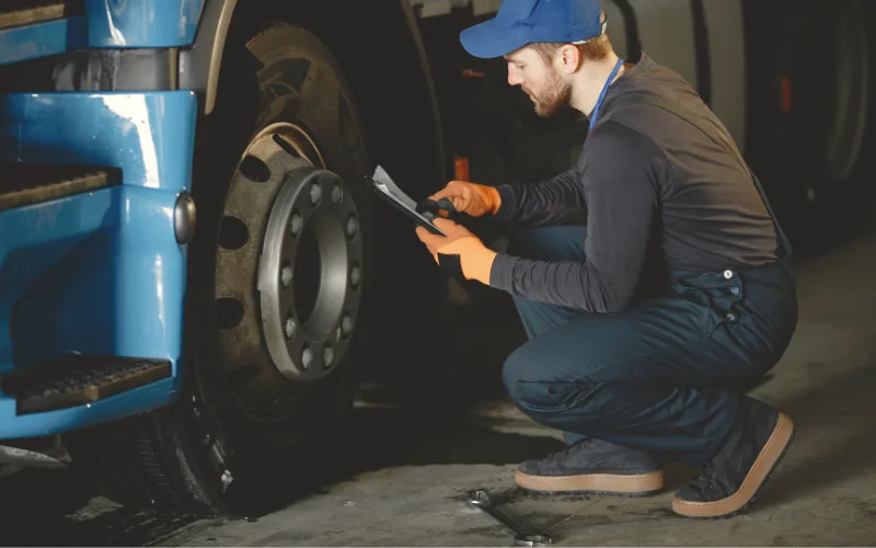 dump truck driver using a driver app