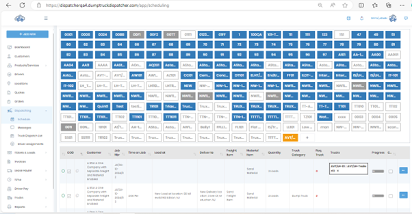 LH Trucks Showing Assigned On Schedule
