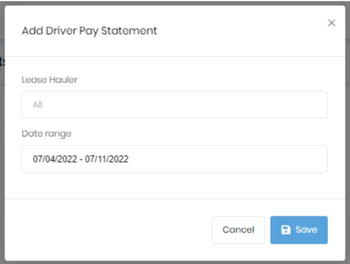 add driver pay statement
