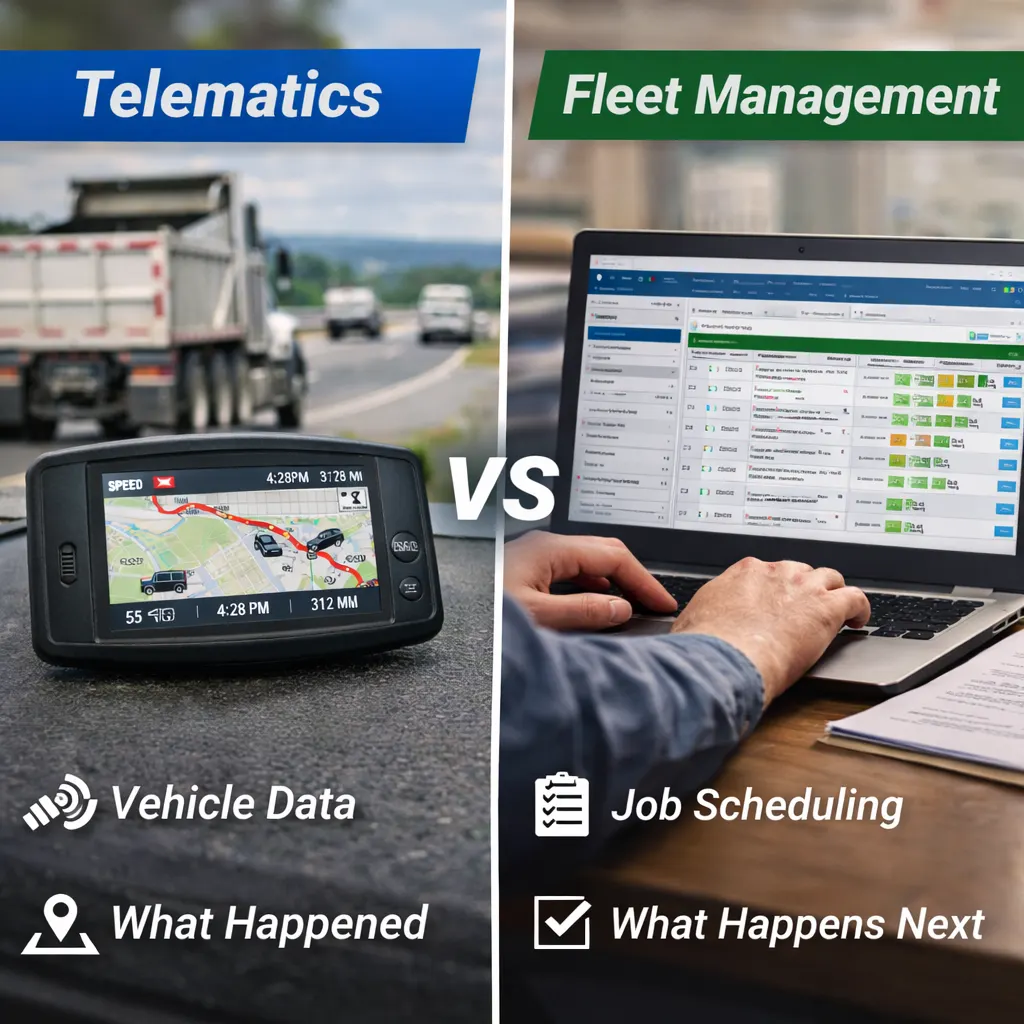 Telematics and Fleet Management Difference