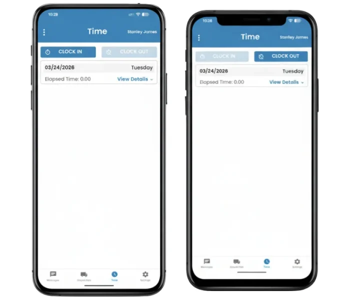Driver App Clock-In/ Clock-Out