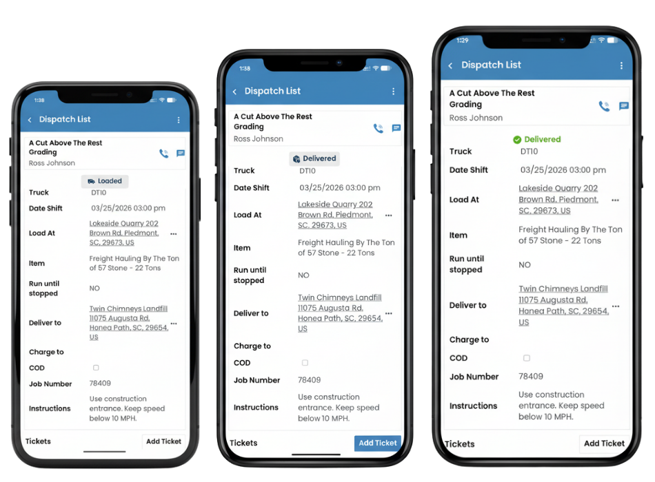 Driver App Loaded + Delivered + Completed Delivery