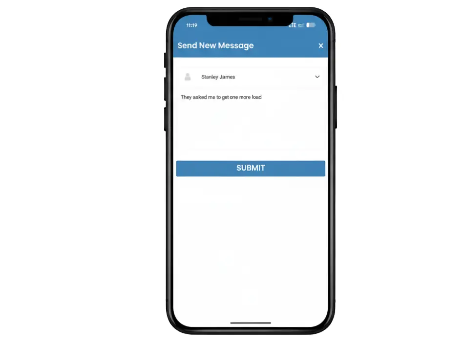 Driver app send message
