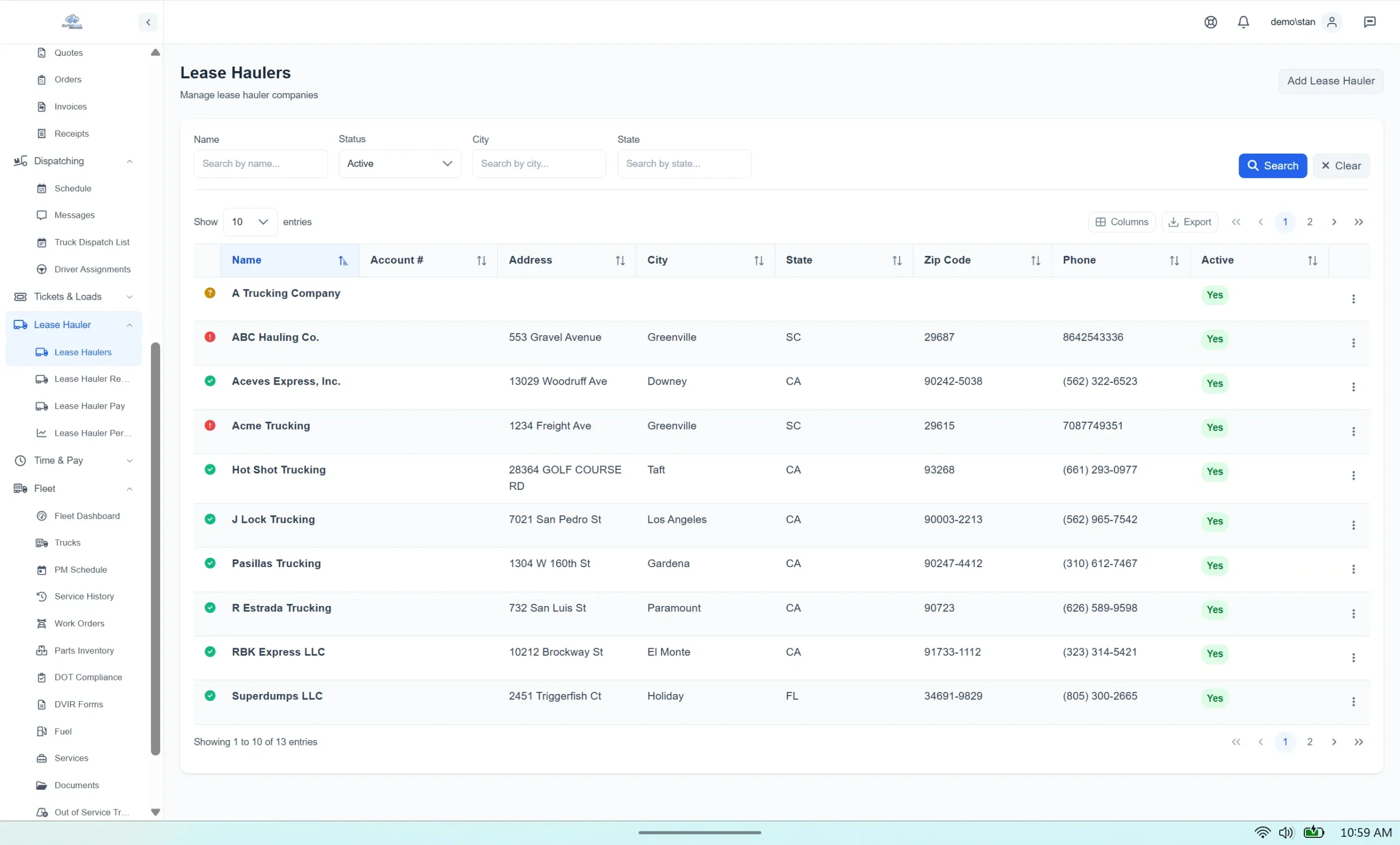 Lease Haulers Portal